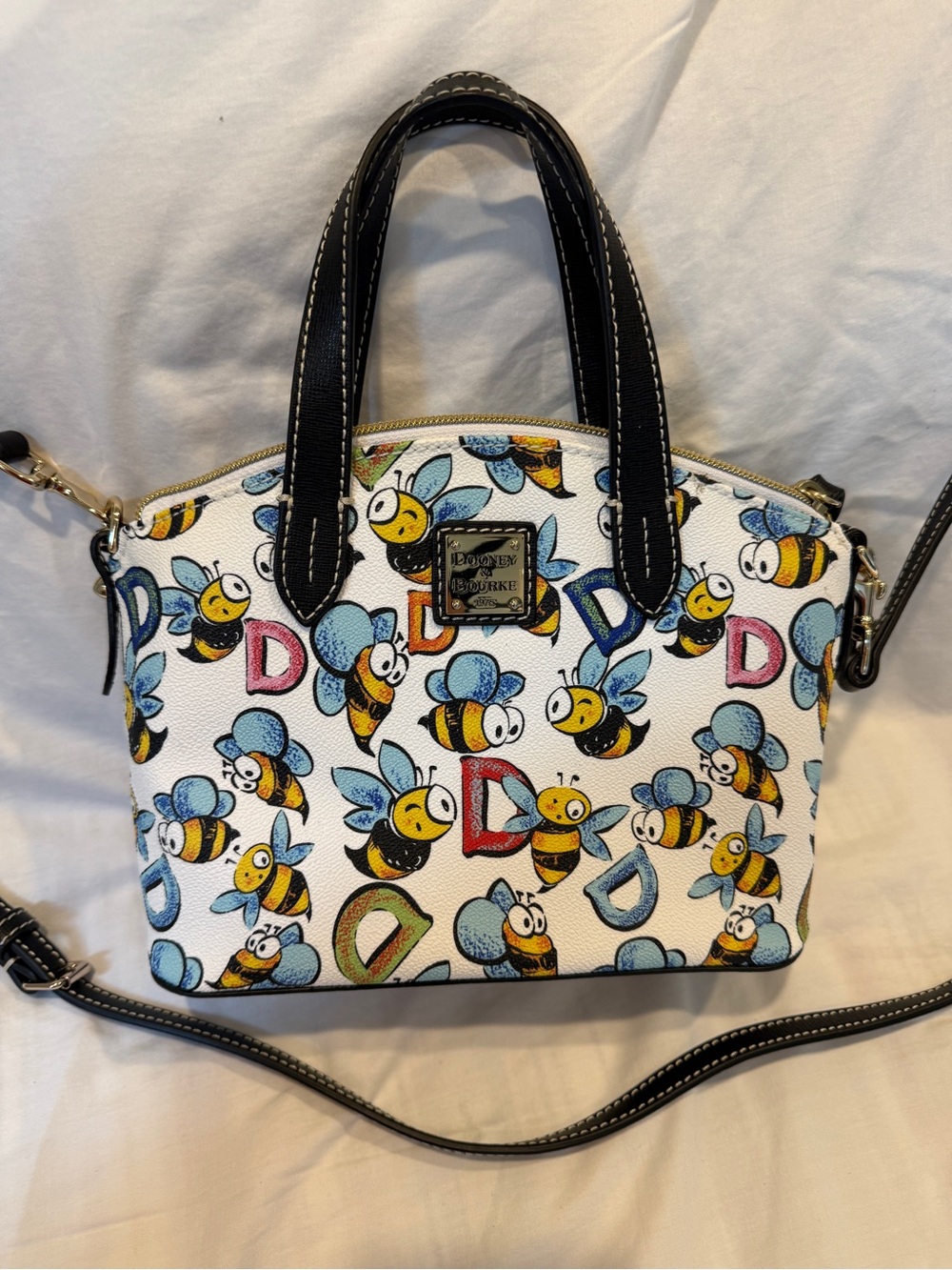 🐝 Rare Vintage Dooney & Bourke Bumble Bee "Bitsy" Ruby Satchel Crossbody Bag 🐝